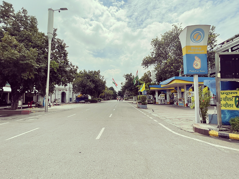 G20開催中で閑散としたデリー・コンノートプレイスの風景